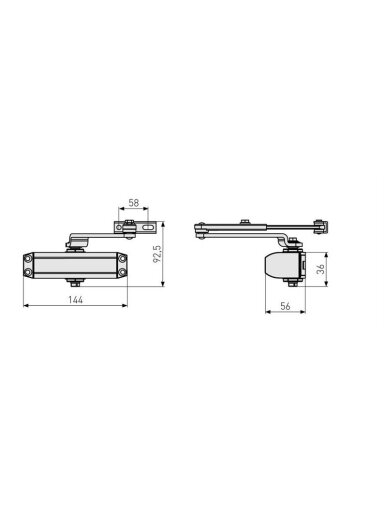 Durų uždarytuvas Abus AC7023, 40 - 80 kg