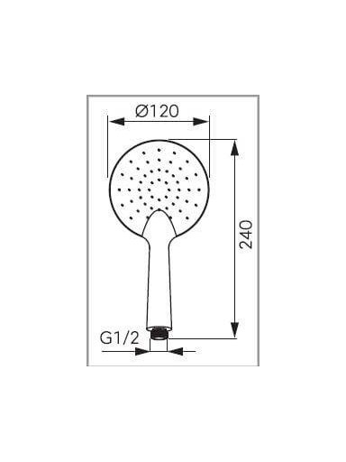 Dušo galvutė Ferro Phila S175BL, juoda, 120 mm