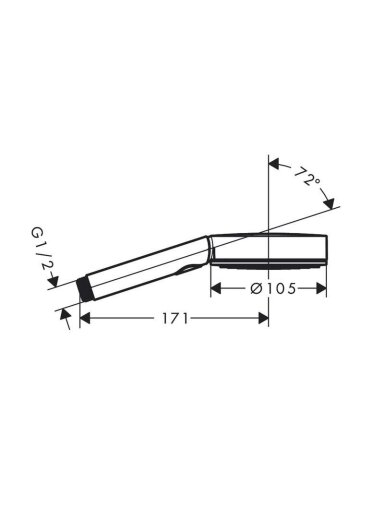 Dušo galvutė Hansgrohe Pulsify S 105, mat. juoda, Ø105 mm