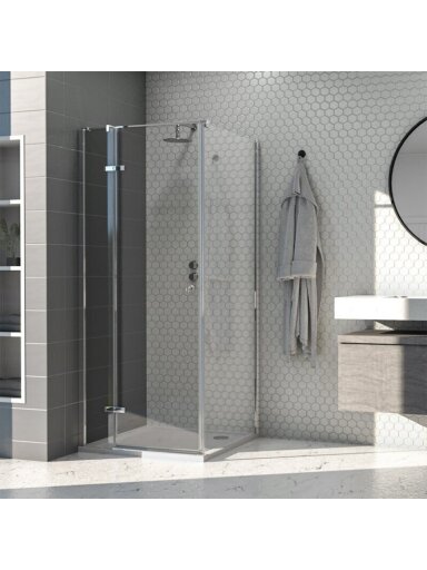 Dušo kabina AQUALUX Hinged DW 90x100, kairinė