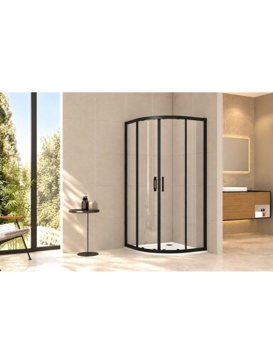 Dušo kabina TIVOLI 80x80 black, skaidrus stiklas