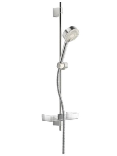 Dušo komplektas Oras Apollo, stovas 720 mm, žarna 1750 mm, dušo galva  95mm, 3-jų srovių, EcoFlow, muilinė