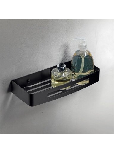 Dušo lentynėlė GEDY NERVA 241714, 300×45×128 mm, juoda Dušo lentynėlė GEDY NERVA 241714, 300×45×128 mm, juoda