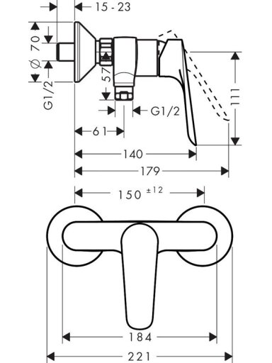 Dušo maišytuvas Hansgrohe Logis E 71602000