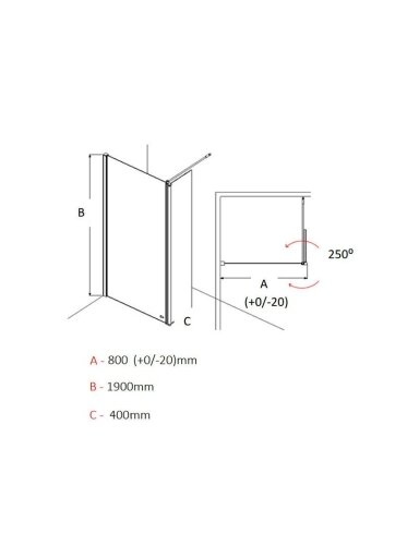 Dušo sienelė AKW Level Best 40x80x190 Dušo sienelė AKW Level Best 40x80x190