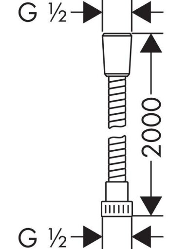 Dušo žarna Hansgrohe Metaflex 28264, 200 cm, 1/2''