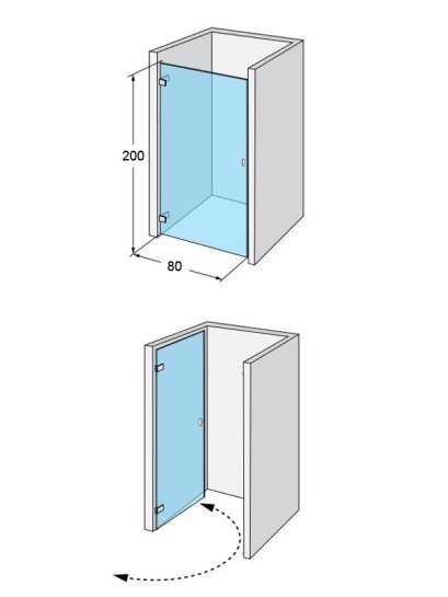 Dušo durys IDO Design 80, kairinės 6 Dušo durys IDO Design 80, kairinės 6