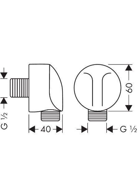 Dušo žarnos jungtis Hansgrohe 27454 1 Dušo žarnos jungtis Hansgrohe 27454 1