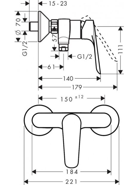 Dušo maišytuvas Hansgrohe Logis E 71602000 1