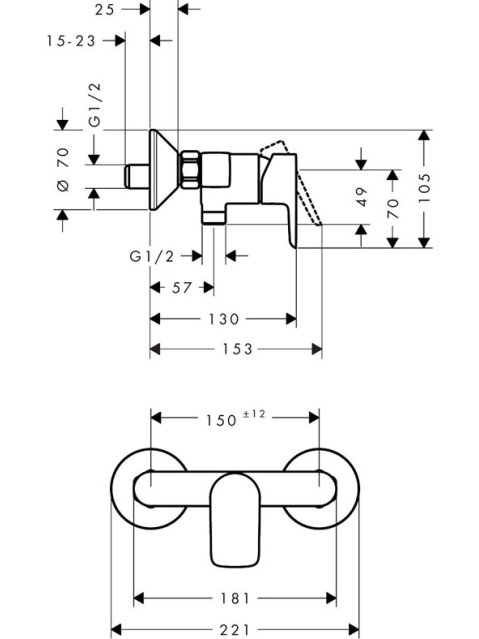 Dušo maišytuvas Hansgrohe Neovis, chromo sp. 2 Dušo maišytuvas Hansgrohe Neovis, chromo sp. 2