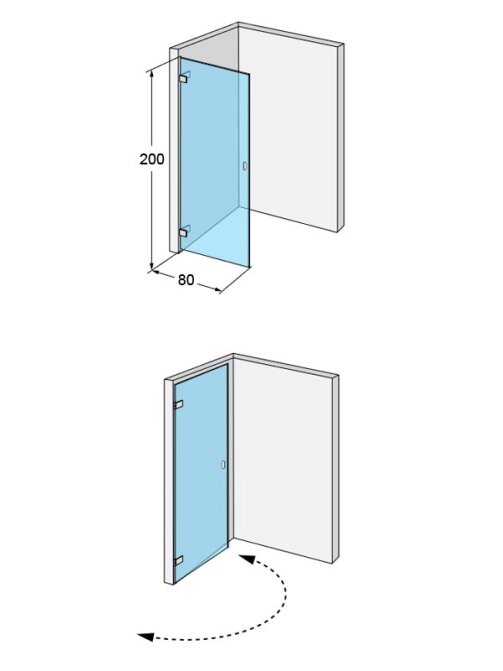 Dušo durys IDO Design 80, kairinės 5