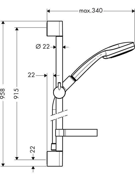 Dušo komplektas Hansgrohe Unica 27771000 2 Dušo komplektas Hansgrohe Unica 27771000 2