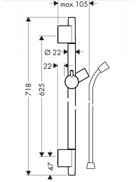 Dušo stovas Hansgrohe Unica S Puro 28632140 2