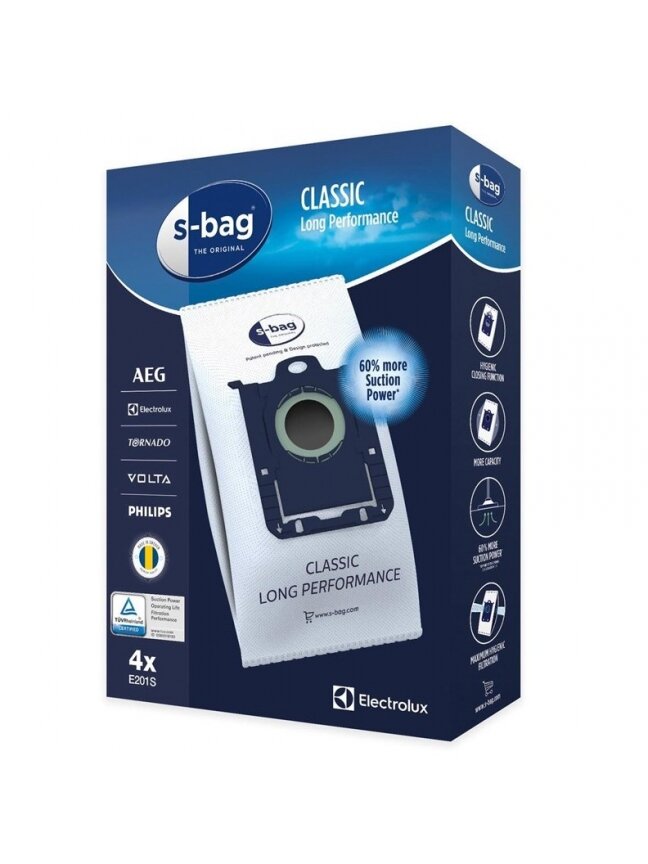 Dulkių siurblio maišeliai Electrolux E201S, 4 vnt. Dulkių siurblio maišeliai Electrolux E201S, 4 vnt.