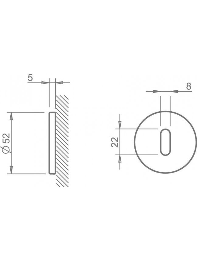 Durų apyraktė Tupai 4045 R5S 142, Matinio nikelio, Ø 52 mm 1 Durų apyraktė Tupai 4045 R5S 142, Matinio nikelio, Ø 52 mm 1