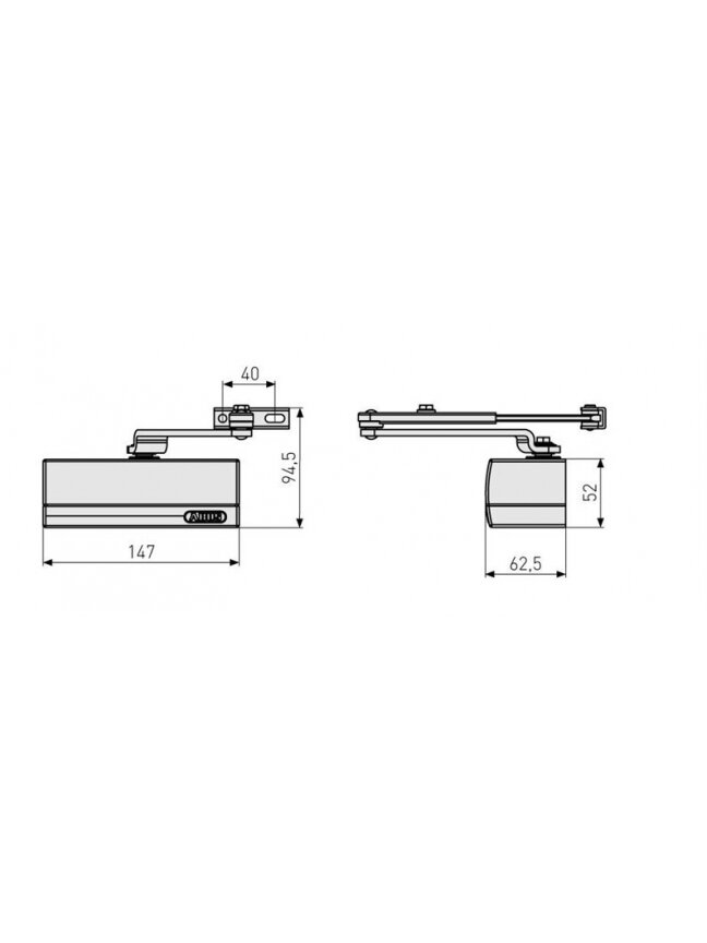 Durų uždarytuvas Abus AC5023, 40 - 60 kg 1 Durų uždarytuvas Abus AC5023, 40 - 60 kg 1