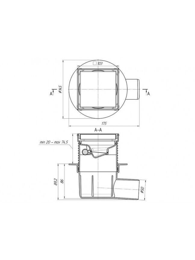 DUŠ TRAP SAUS ĮKLIJUOJ PLYTEL 10X10 REG 2 DUŠ TRAP SAUS ĮKLIJUOJ PLYTEL 10X10 REG 2