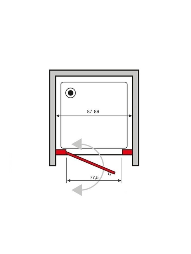 Dušo durys BOX DOCCIA Vera VRP1 90x200, kairinės 4 Dušo durys BOX DOCCIA Vera VRP1 90x200, kairinės 4