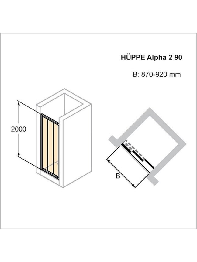 Dušo durys HÜPPE Alpha 2 90x200 3 Dušo durys HÜPPE Alpha 2 90x200 3