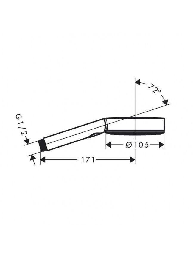 Dušo galvutė Hansgrohe Pulsify S 105, mat. juoda, Ø105 mm 1