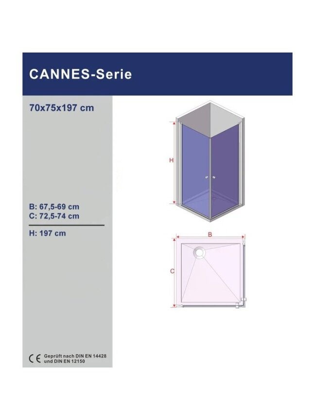 Dušo kabina AQUABATOS Cannes 70x75x197 7 Dušo kabina AQUABATOS Cannes 70x75x197 7