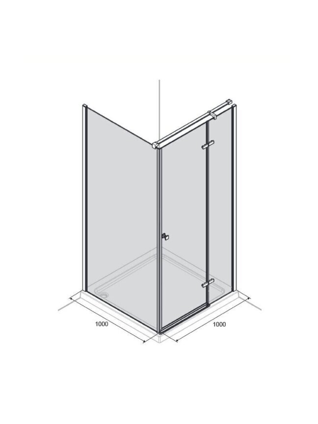 Dušo kabina AQUALUX Hinged DW 100x100, dešininė 3 Dušo kabina AQUALUX Hinged DW 100x100, dešininė 3