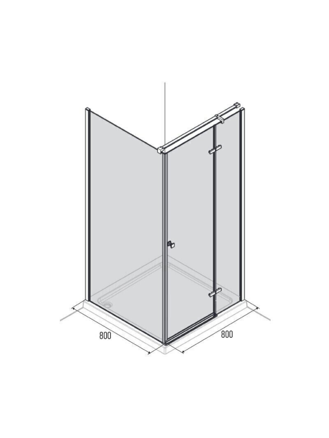 Dušo kabina AQUALUX Hinged DW 80x80, dešininė 3