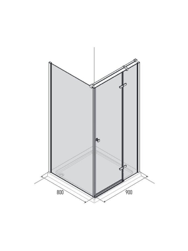 Dušo kabina AQUALUX Hinged DW 90x80, dešininė 3 Dušo kabina AQUALUX Hinged DW 90x80, dešininė 3