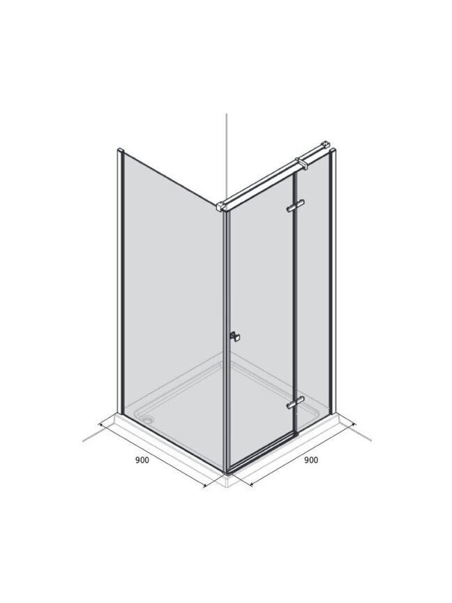 Dušo kabina AQUALUX Hinged DW 90x90, dešininė 3 Dušo kabina AQUALUX Hinged DW 90x90, dešininė 3
