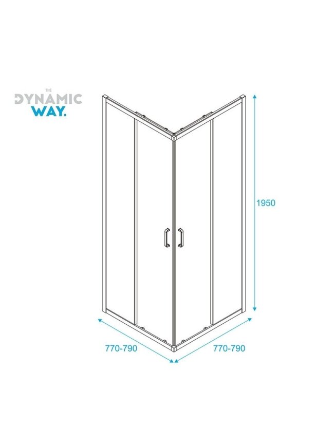 Dušo kabina DYNAMIC WAY Orpheus 80x80x195 4 Dušo kabina DYNAMIC WAY Orpheus 80x80x195 4