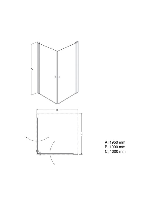 Dušo kabina MESINA Black DD 100x100 5