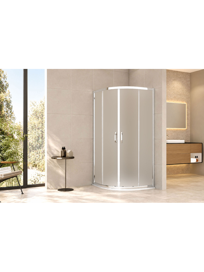 Dušo kabina TIVOLI 90x90 chrome, matinis stiklas 1 Dušo kabina TIVOLI 90x90 chrome, matinis stiklas 1