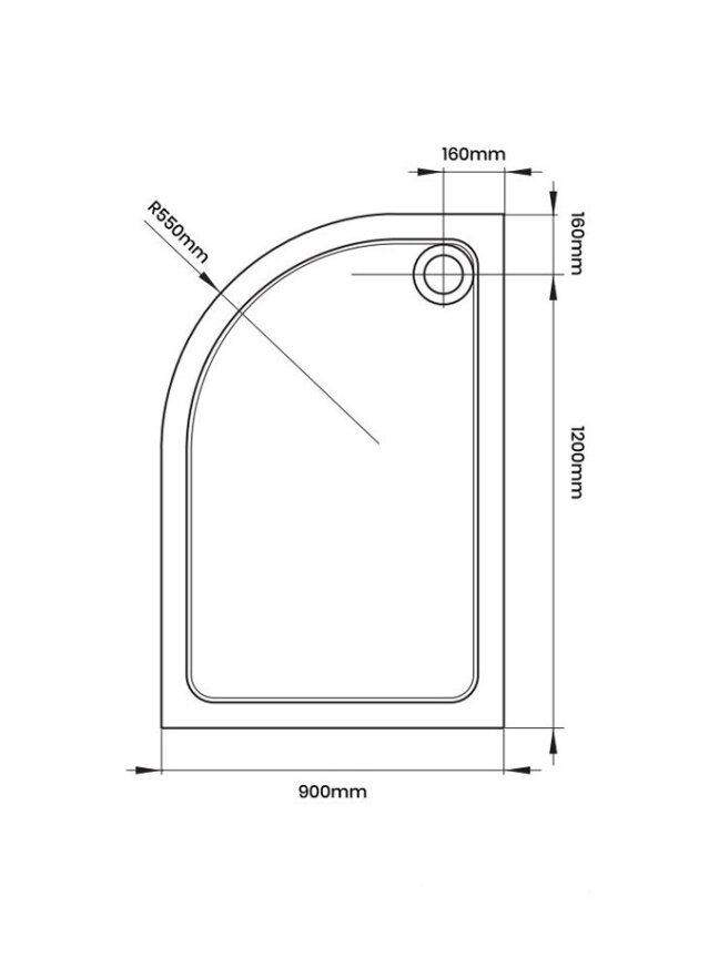 Dušo kabinos padas AQUALUX Offset Quadrant LH, 120x90x3,5 1 Dušo kabinos padas AQUALUX Offset Quadrant LH, 120x90x3,5 1