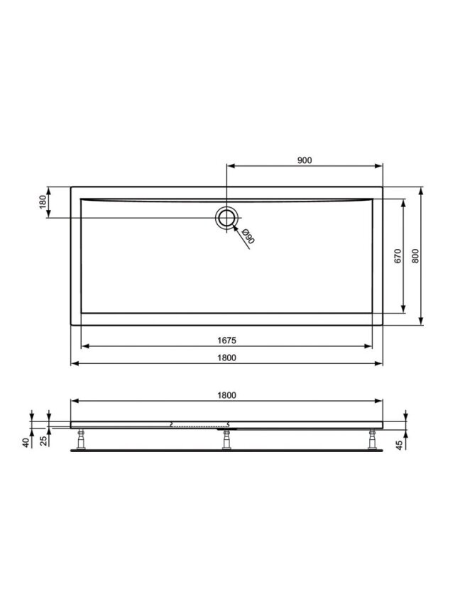 Dušo kabinos padas IDEAL STANDARD K519101, 180x80 6