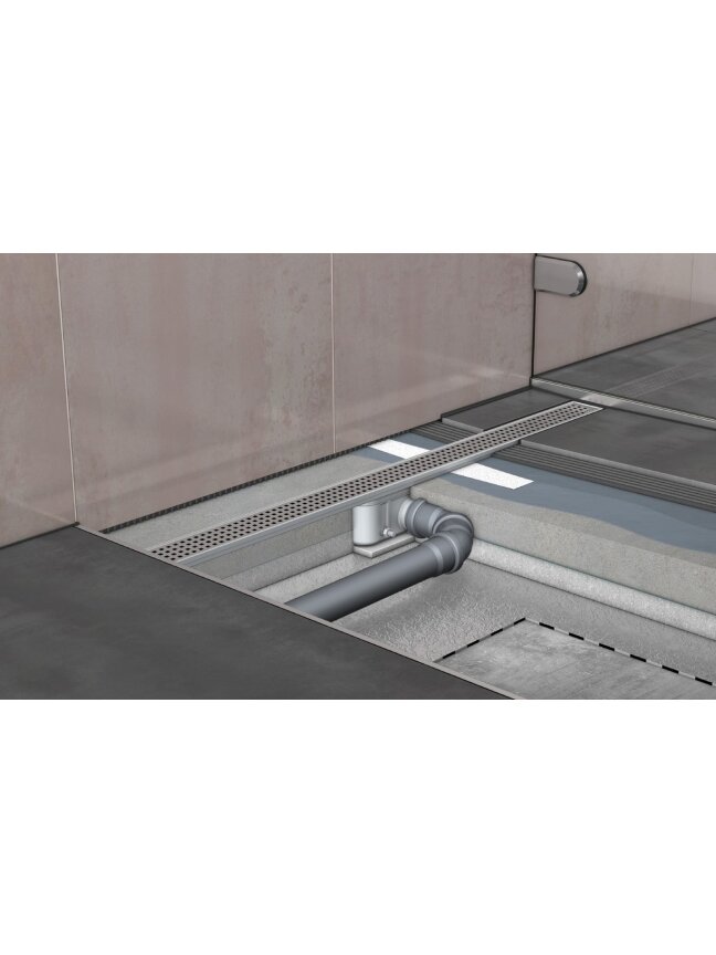 Dušo latako korpusas Aco ShowerDrain C, 65 mm su horizontaliu flanšu, 1185 mm 1 Dušo latako korpusas Aco ShowerDrain C, 65 mm su horizontaliu flanšu, 1185 mm 1