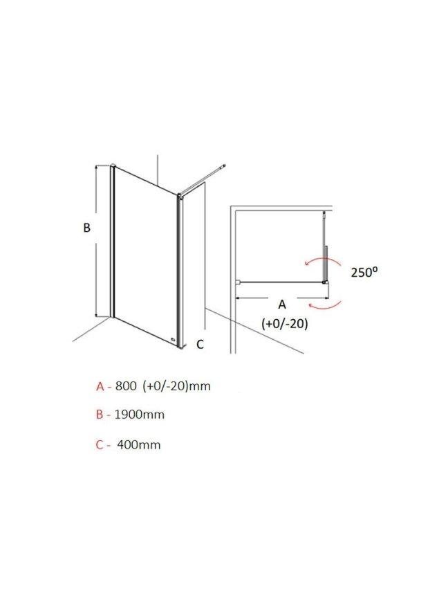 Dušo sienelė AKW Level Best 40x80x190 1 Dušo sienelė AKW Level Best 40x80x190 1
