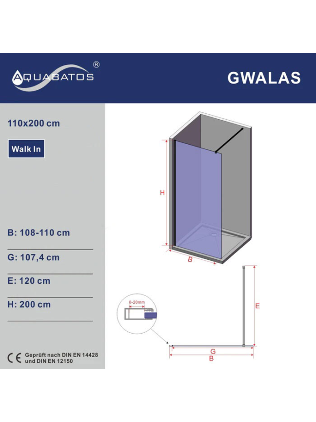 Dušo sienelė AQUABATOS Gwalas C8 110, black 5 Dušo sienelė AQUABATOS Gwalas C8 110, black 5