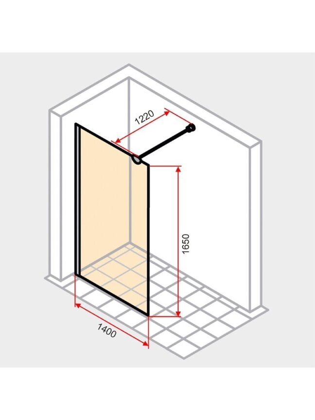Dušo sienelė HÜPPE Walk-in 140x165 2
