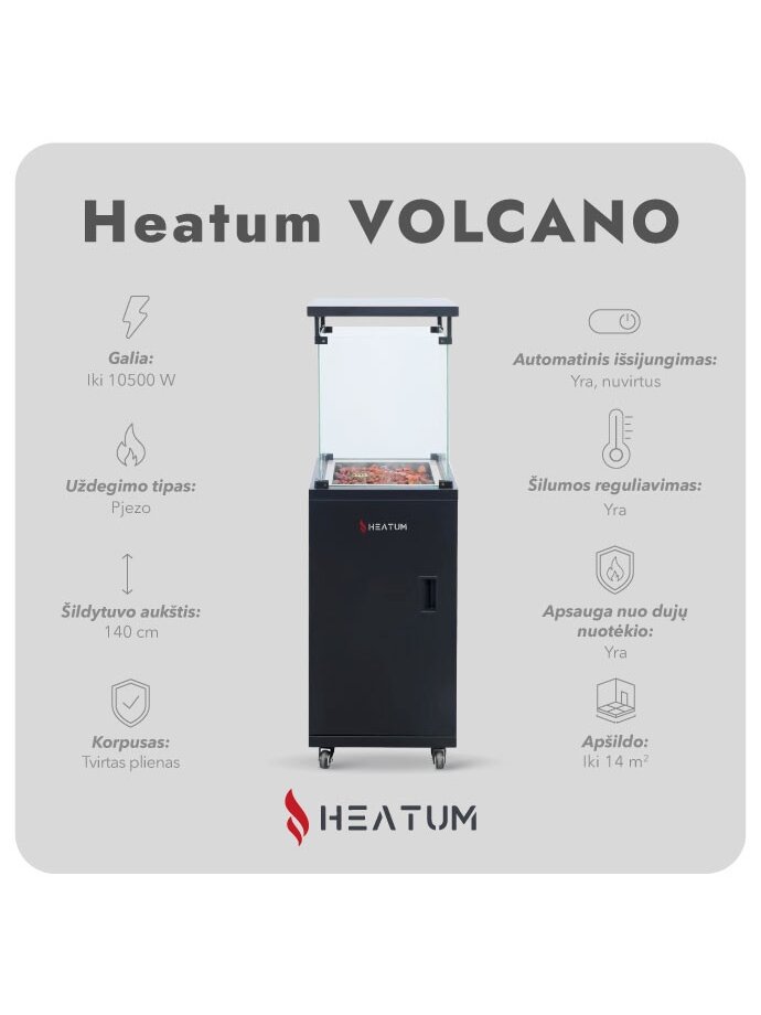 Dujinis šildytuvas Heatum VOLCANO 1 Dujinis šildytuvas Heatum VOLCANO 1