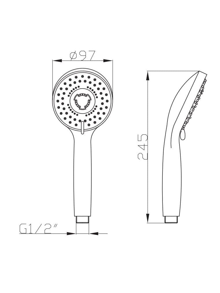 Dušo galvutė Optima, OPS021, trijų funkcijų, Ø97 mm 5