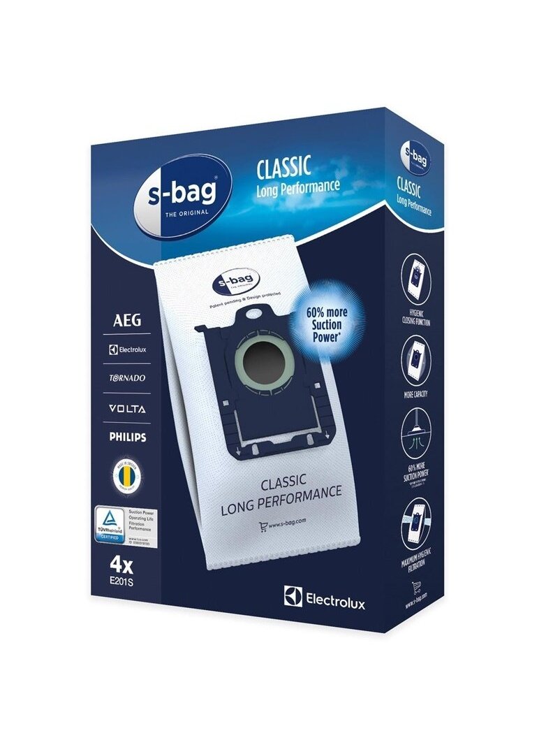 Dulkių siurblio maišeliai Electrolux E201S, 4 vnt.