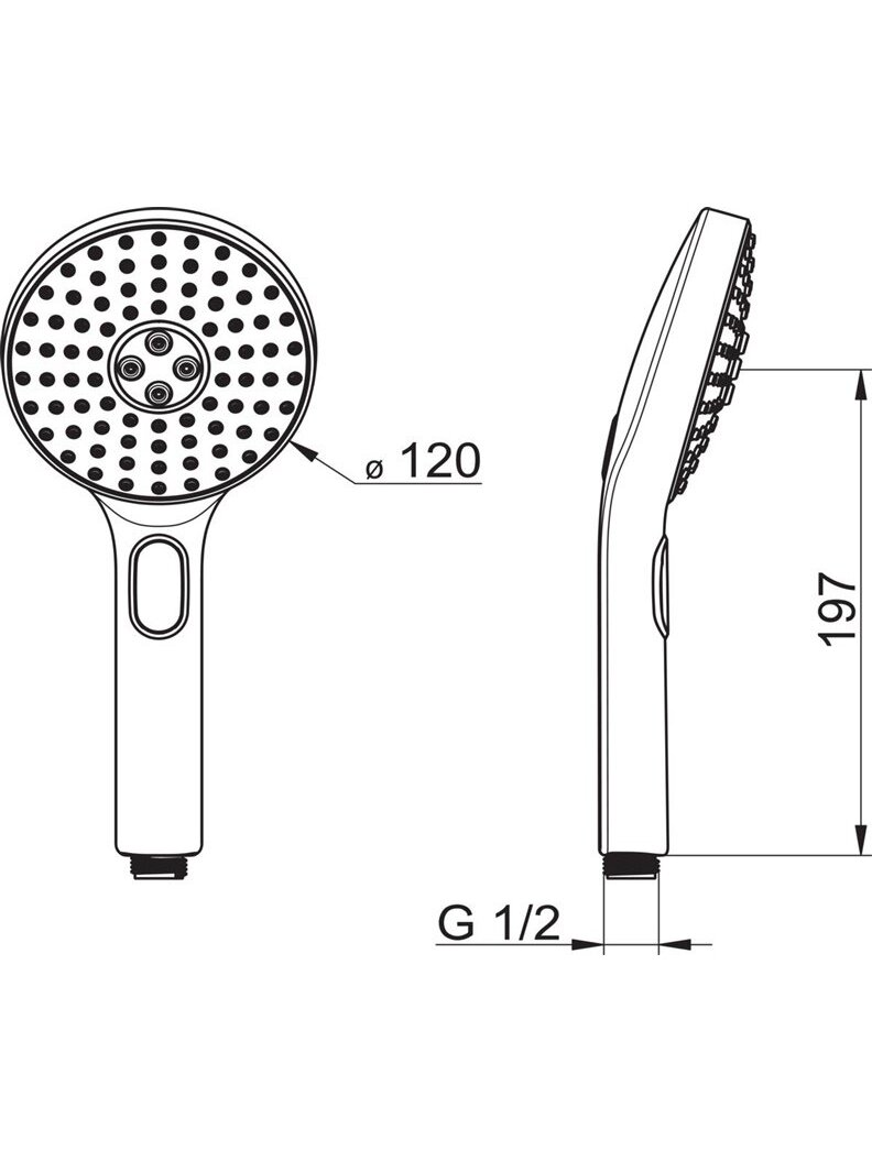 Dušo galvutė Oras Hydractiva 242403, pilka/chromo, 120 mm 2
