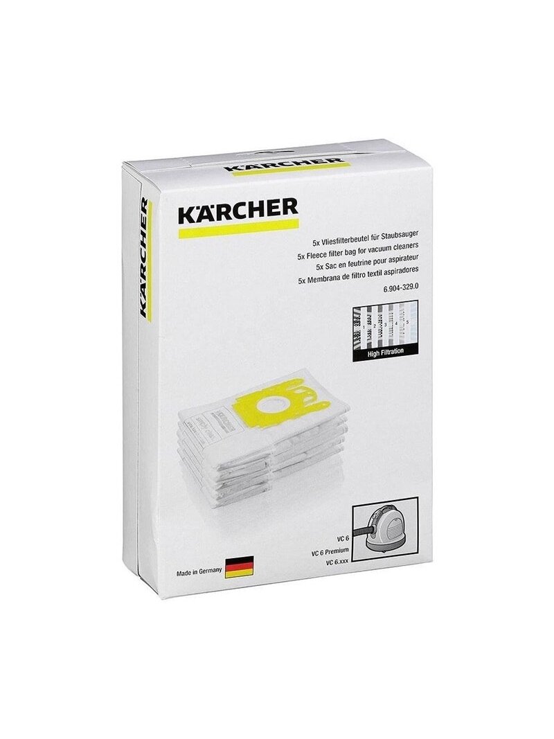 Dulkių siurblio maišeliai Karcher 6.904-329.0, 5 vnt Dulkių siurblio maišeliai Karcher 6.904-329.0, 5 vnt