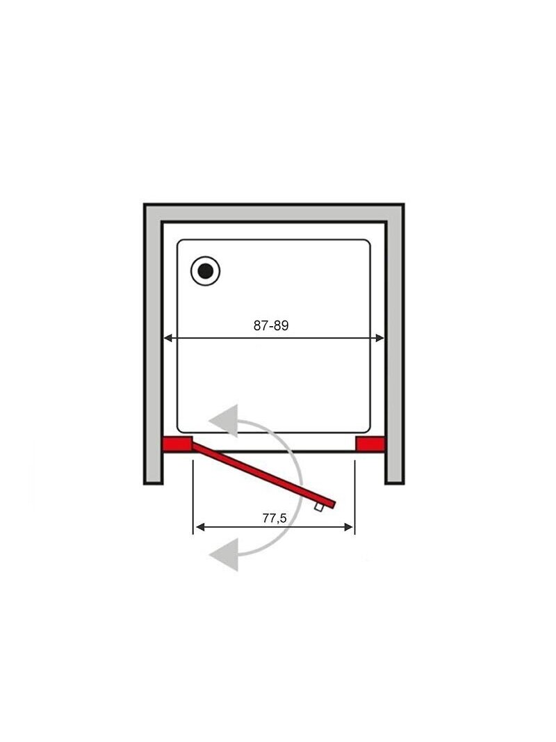 Dušo durys BOX DOCCIA Vera VRP1 90x200, kairinės 4 Dušo durys BOX DOCCIA Vera VRP1 90x200, kairinės 4