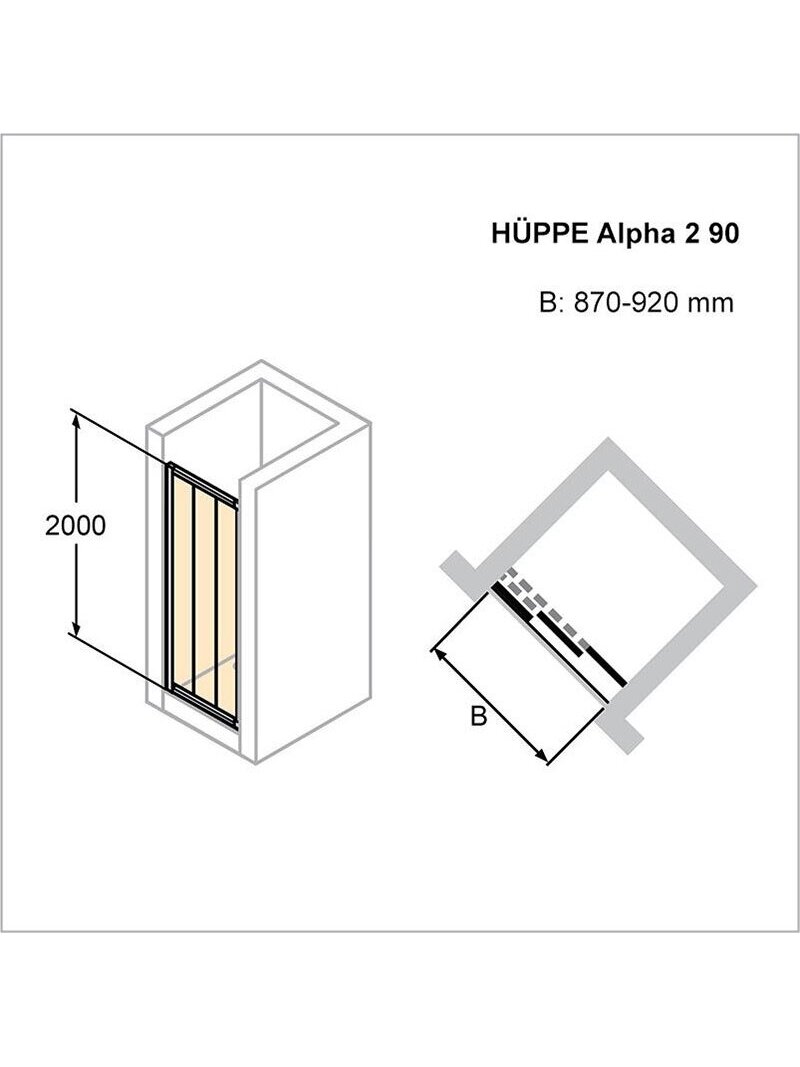 Dušo durys HÜPPE Alpha 2 90x200 3 Dušo durys HÜPPE Alpha 2 90x200 3