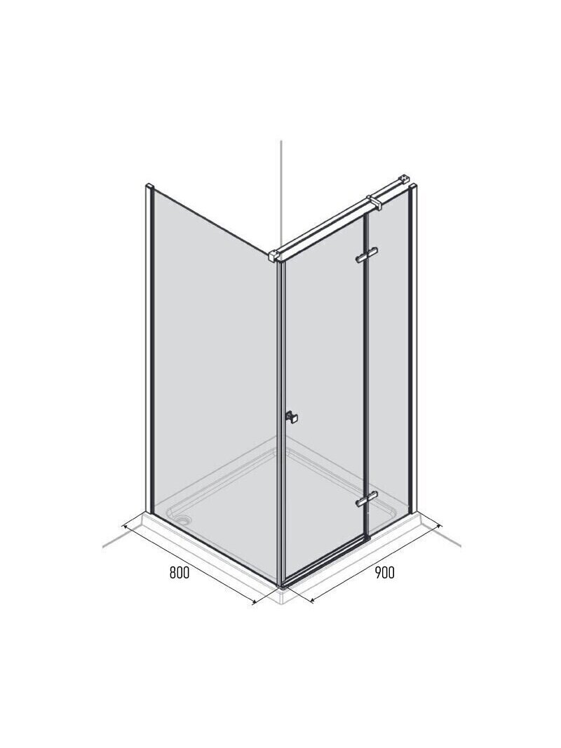 Dušo kabina AQUALUX Hinged DW 90x80, dešininė 3