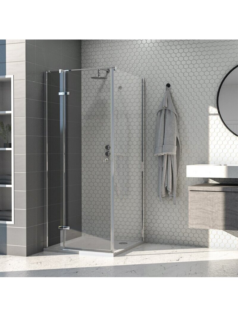 Dušo kabina AQUALUX Hinged DW 90x90, kairinė Dušo kabina AQUALUX Hinged DW 90x90, kairinė