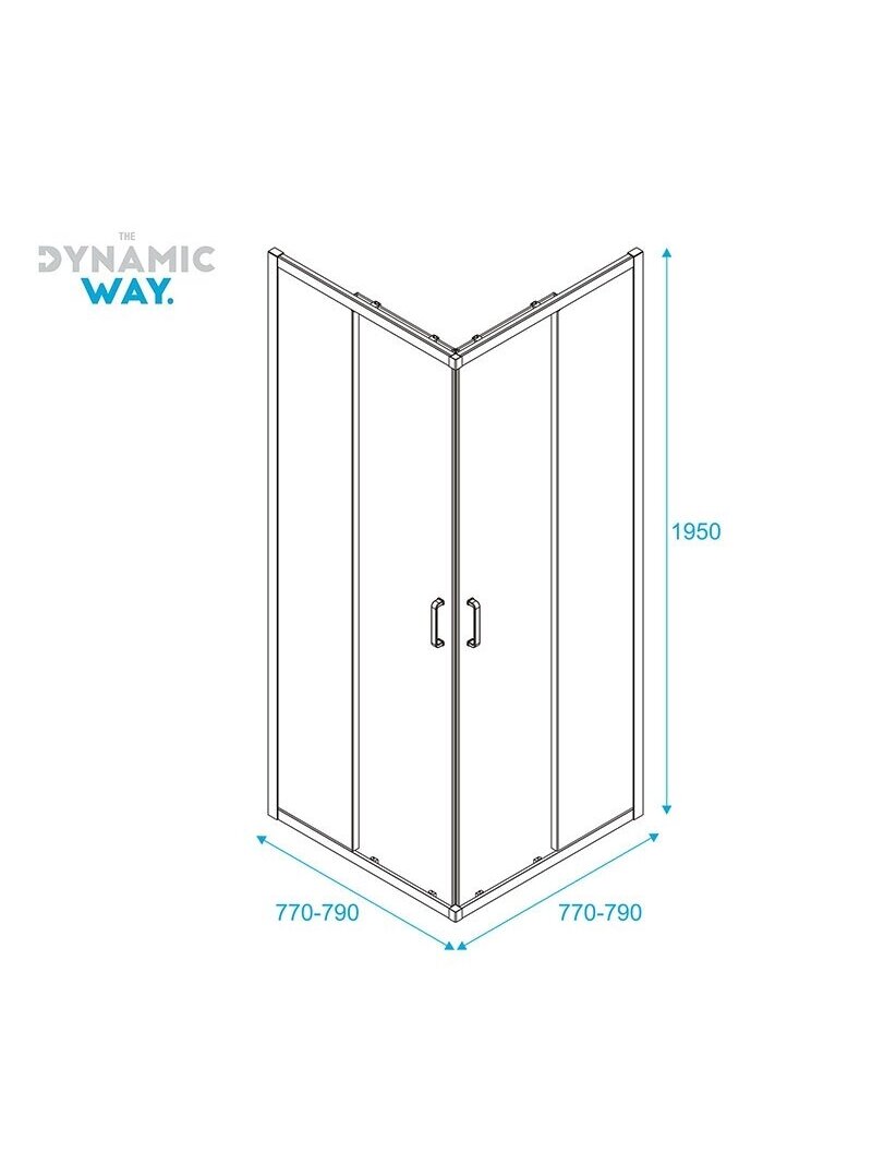 Dušo kabina DYNAMIC WAY Orpheus 80x80x195 4 Dušo kabina DYNAMIC WAY Orpheus 80x80x195 4