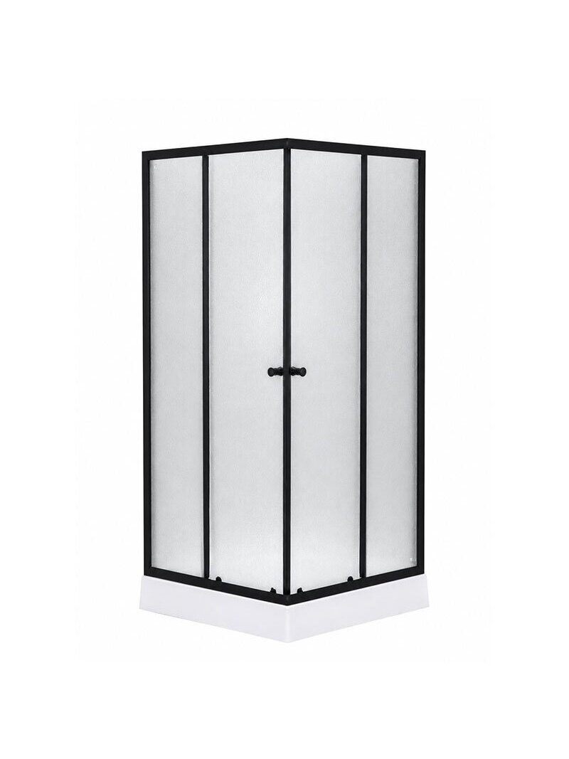 Dušo kabina EKO Black 90x90, su padėklu