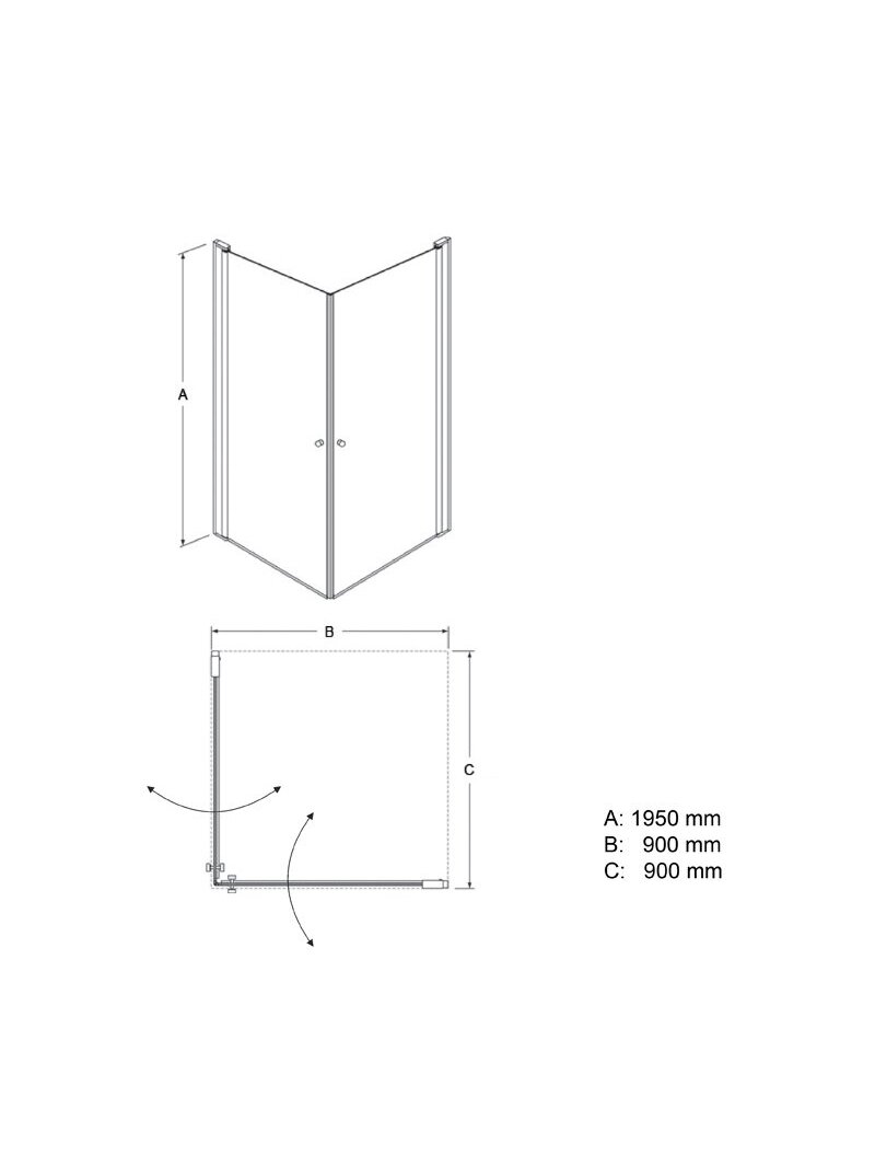 Dušo kabina MESINA Black DD 90x90 5 Dušo kabina MESINA Black DD 90x90 5